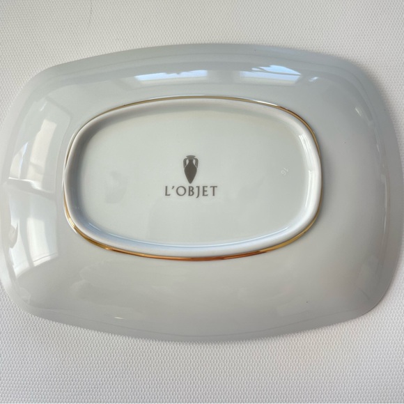 L'objet Leopard Small 5”x7” Tray New in Box Porcelain Gold - Picture 4 of 9